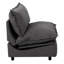 Chaise rembourrée sans accoudoirs en tissu de lin moderne-122850637