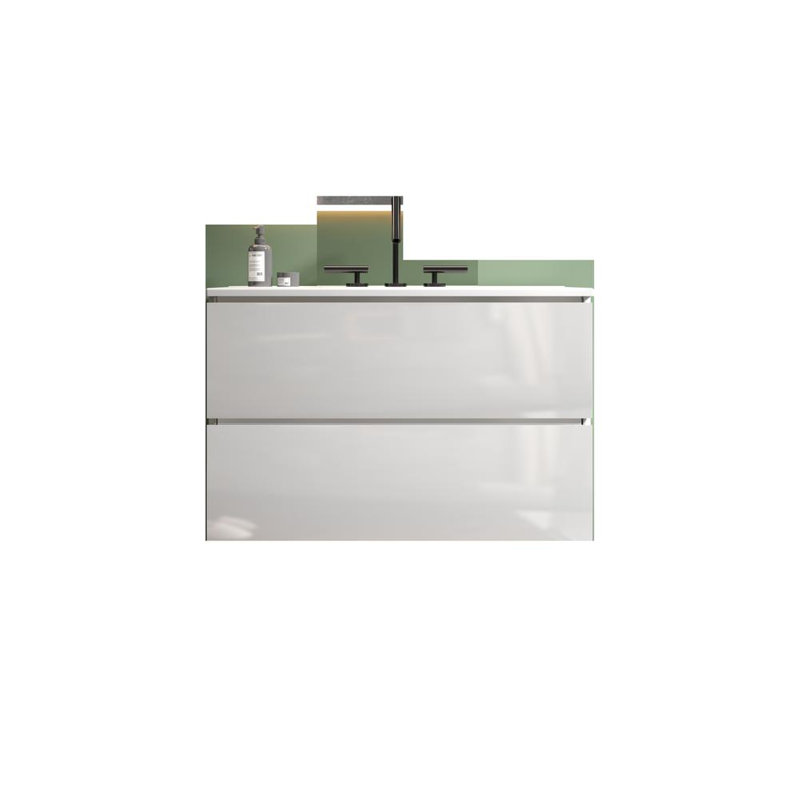 Meuble-lavabo 29,90 "avec lavabo en céramique et trois trous de robinet