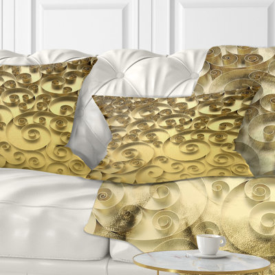 3D 3D bouclés fond doré - coussin imprimé abstrait