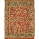 Ember Wool Oriental Area Rug in Rust/Green