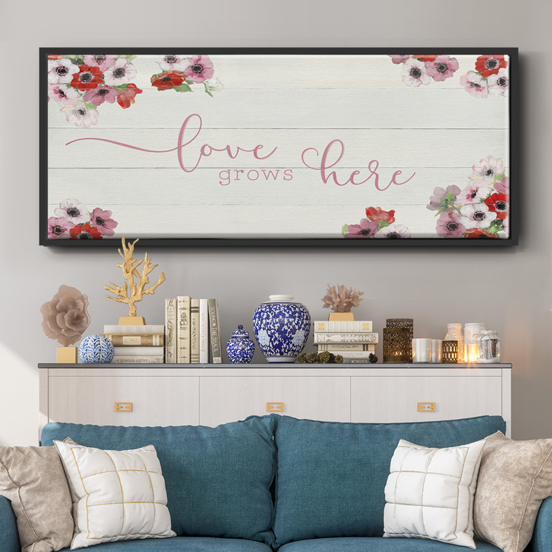 «Love Grows Here», toile encadrée