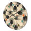 Horloge murale géométrique en bois à motif abstrait IV-63892357