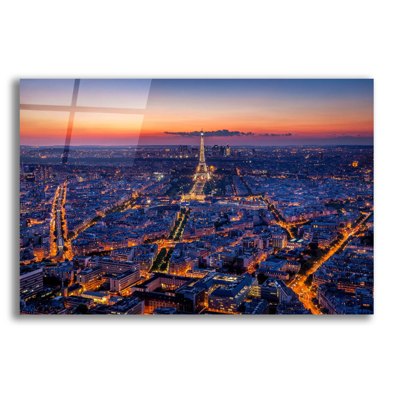 «City Lights On Plastique / Acrylique» par H.J. Herrera, H 12 po x l 16 po x P 0,13 po