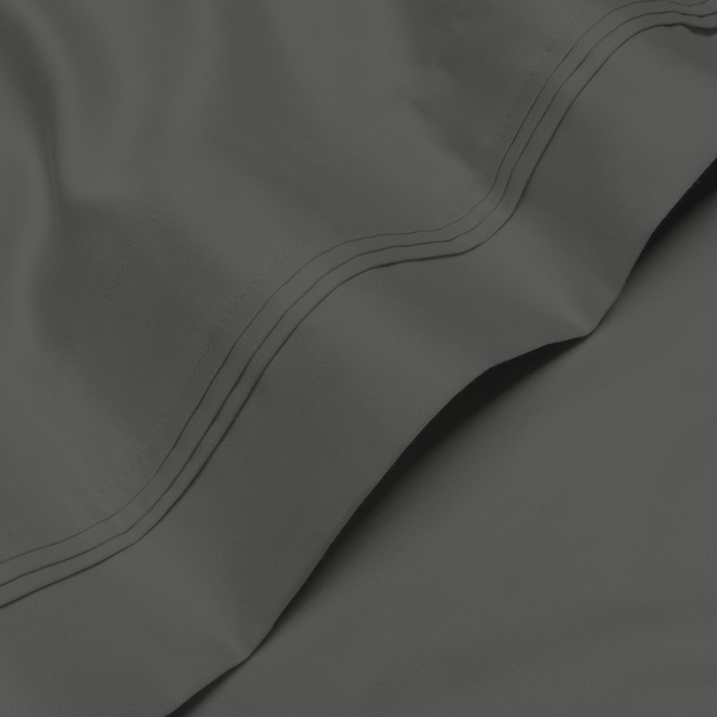 Ensemble de draps en coton 1000 fils Blue Nile Mills, Gris, Grand lit