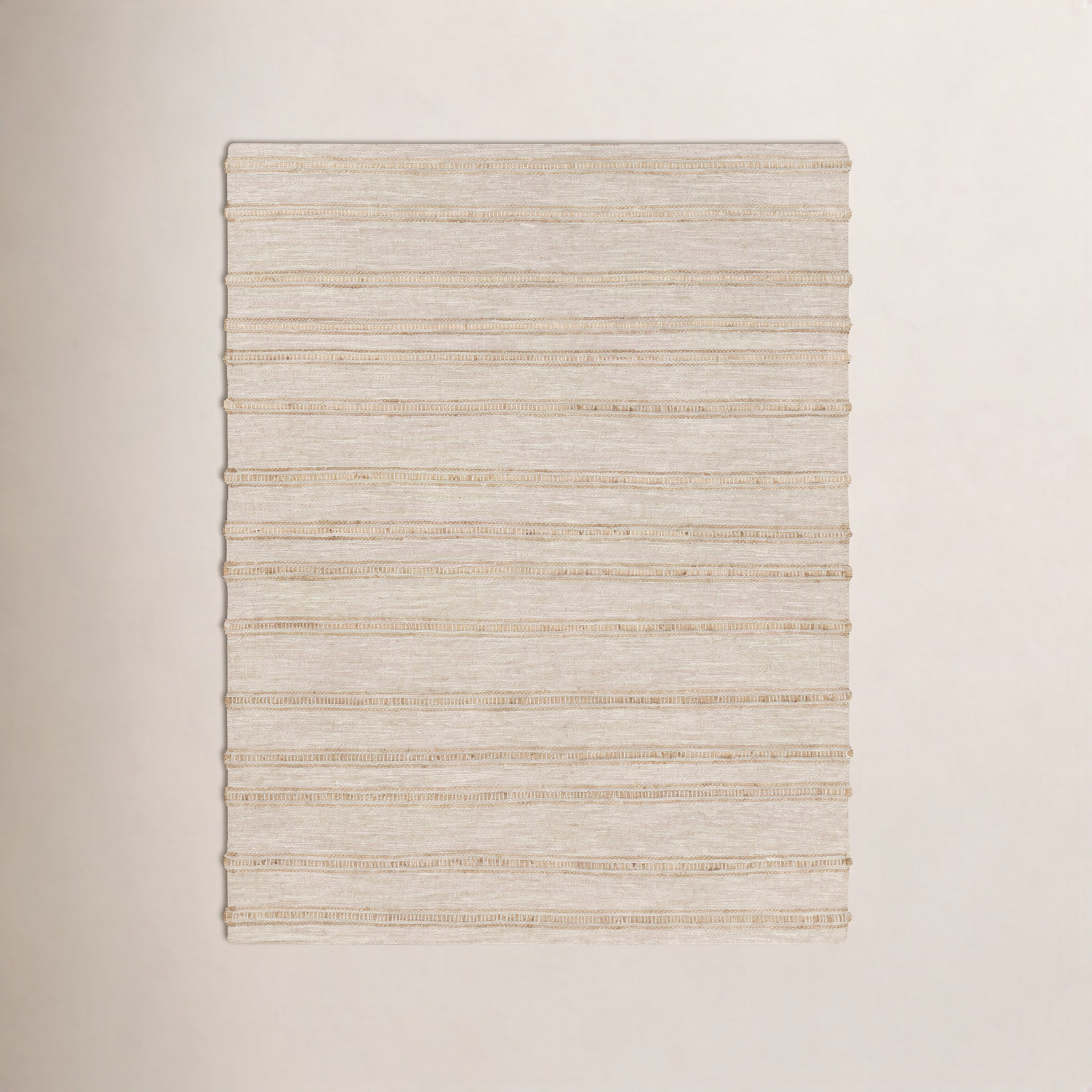 Lila Light Gray Hand-Woven Striped Jute Rug, Rectangle 2' x 3'