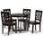 Lemuel 5-Pc Dining Set in Dark Brown Finished Wood, 37.4'' H X 17.9'' W X 19.9'' D-2141162052-2141162042