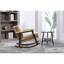 Chaise berçante de style Mid-Century rembourrée de velours doux, rembourrée de coton, fauteuil à assemblage rapide, rembourrage en éponge haute densité, petits espaces