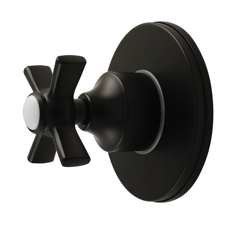Kingston Brass Millennium Single-Handle Wall Mount Six-Way Diverter Valve with Trim Kit, Matte Black