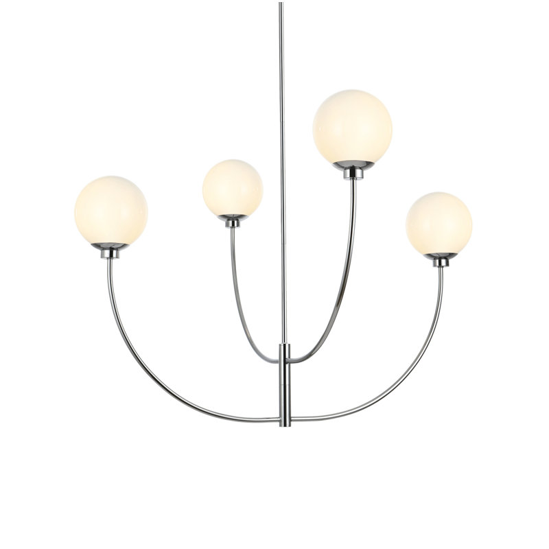 Kyle 4-Light Chandelier, H 29,5 po x l 42 po x P 42 po, Chrome