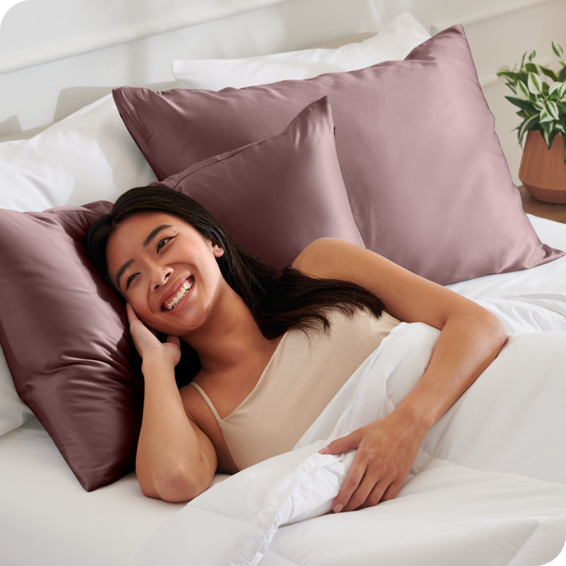 Soft Poly Satin Pillowcase Set, Rose Taupe, Standard Pillowcases