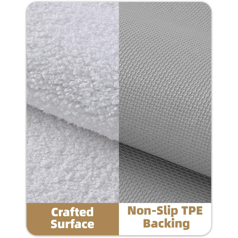 Non-Slip Bath Rug, 40cm W x 60cm L, White