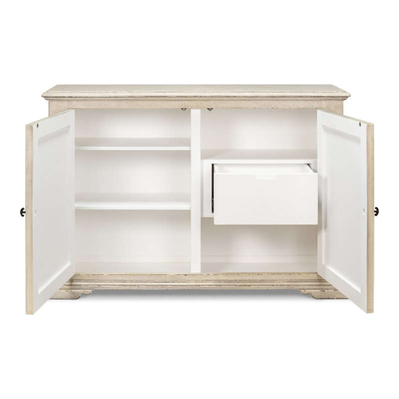 Foxmoor Rustic Beige Solid Pine Sideboard with Metal Accents