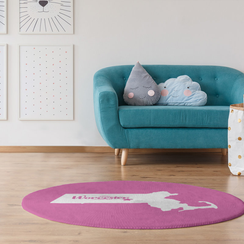 Tapis en poly-chenille worcester massachusetts, Rond 5 pi