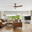 52 Inch Ceiling Fan With 3 Remote Control Reversible Motor Dimmable Light And 1H/4H/8H Timer