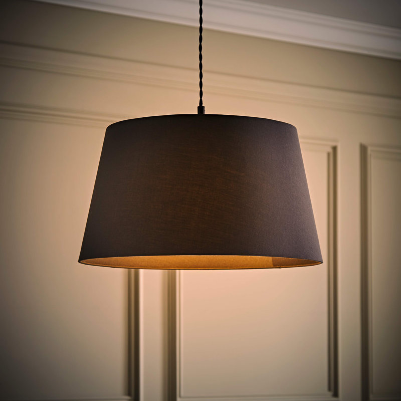 Syaira Cotton Cone Lamp Shade ( Slip-On ), 26cm H x 46cm W x 46cm D, Grey