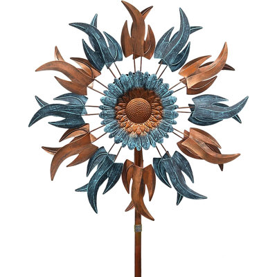 Wind Spinners Outdoor, 84 "grandes sculptures cinétiques de vent cinétiques en métal pour le jardin, art de jardin classique avec décoration de drapeau de bienvenue 2 pièces