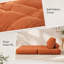 Pouf en velours côtelé orange de 180 cm, canapé moelleux effet nuage pour salon et chambre