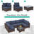 7 Pieces Outdoor Patio Furniture Set, Wicker Sectional Sofa Set Rattan Modular Patio Conversation Sets with Cushions Couch Set & Coffee Table for Outside, Garden, Balcony, Porch-1318222732