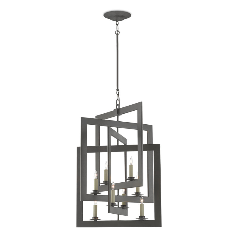 Lustre géométrique à 8 lumières Middleton, Bronze doré