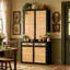 Armoire de rangement autoportante de 47,2 po x P 16,9 po x H 82,7 po avec 4 portes, 2 tiroirs et tablettes perforées intégrées