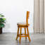 Tabouret à dossier à lattes de 24 po de hauteur comptoir avec abat-jour naturel et siège pivotant en tissu beige-1528814070-1528814071