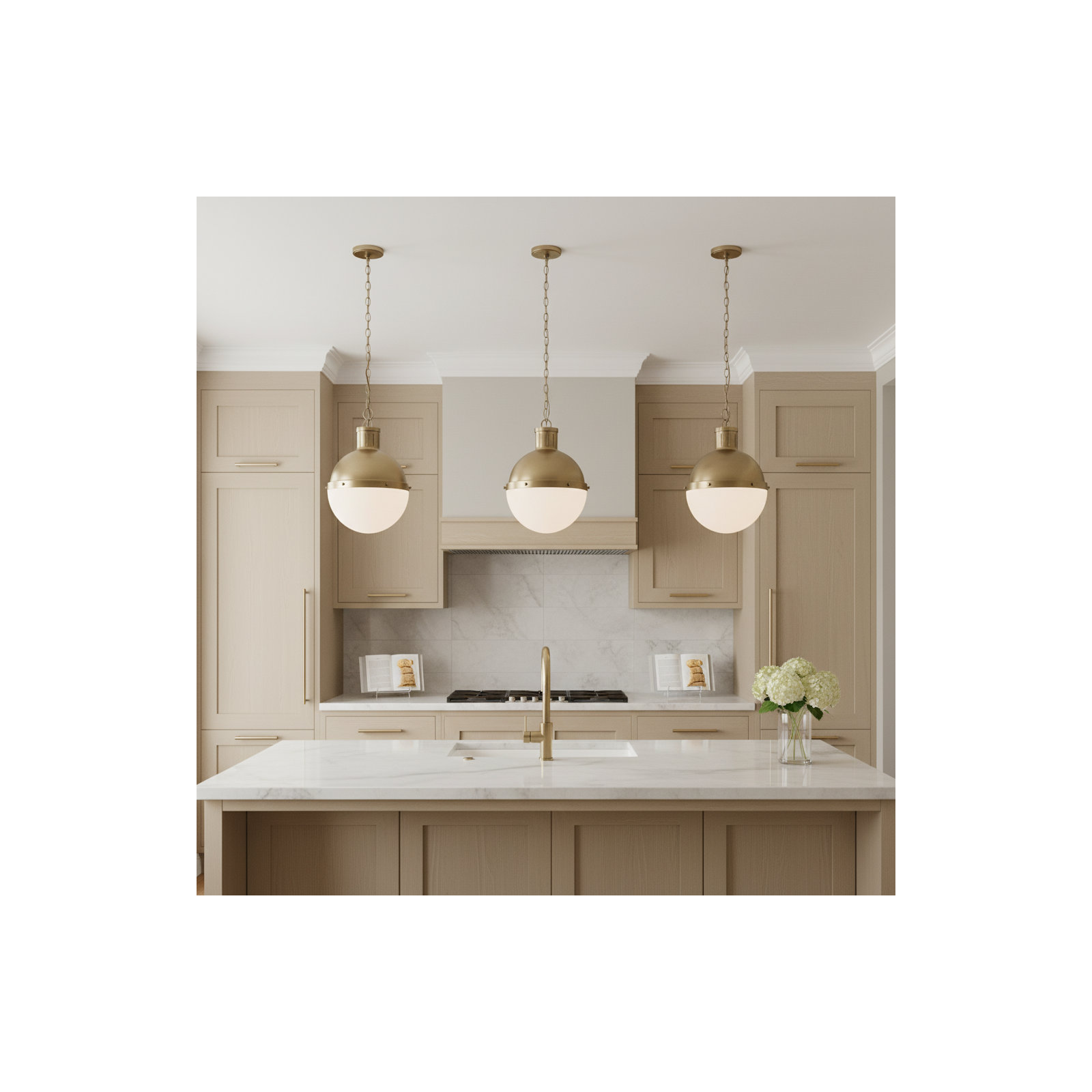 Geoffrey 1 - Light Unique Globe Pendant, No , Satin Bronze, 18" H x 13.25" W x 13.25" D