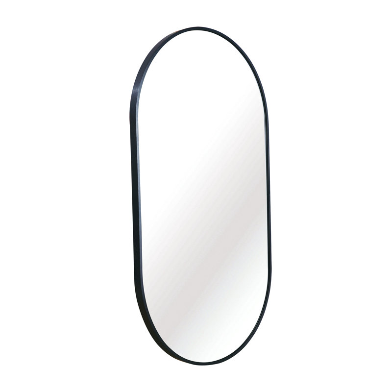 Miroir ovale noir en métal 20 po x 28 po, 20 po x 28 po