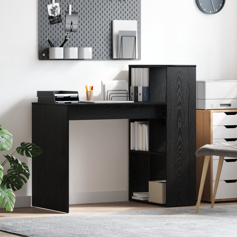 Writing Desk Engineered Wood, Black Oak
