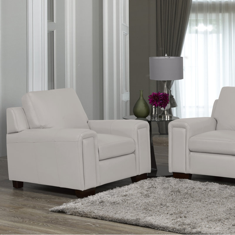 Fauteuil Edgmon, Cuir gris nuage