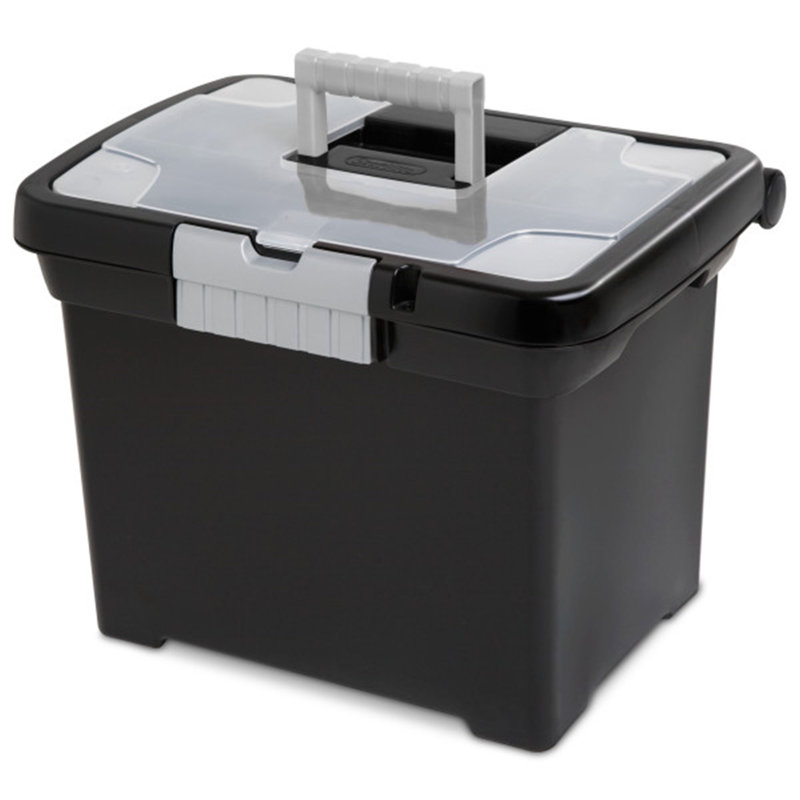 Portable Lockable File Plastic Box Set