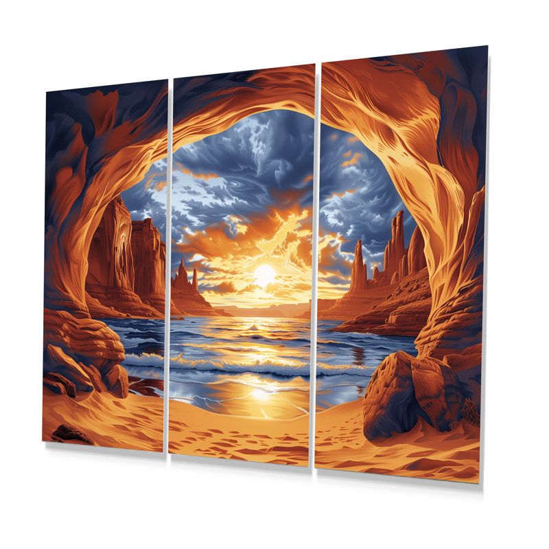 Ensemble de salon Markaysia - Canyon Wall Art, Métal métal, H 28 po x l 12 po x P 1 po