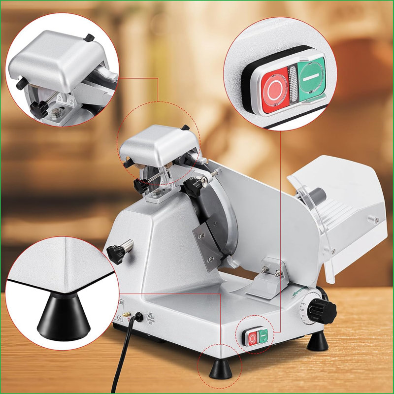 Silver 10" Electric Meat Slicer with Alloy Steel Blade