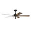 Ventilateur de plafond d'intérieur noir mat Dines 52 po avec (2) ampoules DEL 3000K, abat-jour transparent, télécommande incluse-438553792-438553793