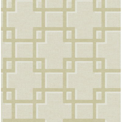 Seabrook Designs Metallic Tayler Interlocking Squares Unpasted Wallpaper