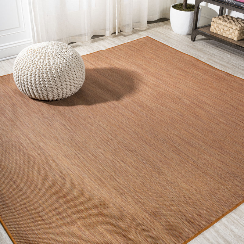 Tapis intérieur / extérieur orange Amora, Carré 6 pi 7 po