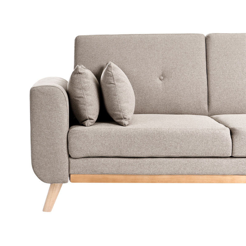 KAARINA 3 Seater Sofa Bed, Left Hand Facing, Beige Fabric