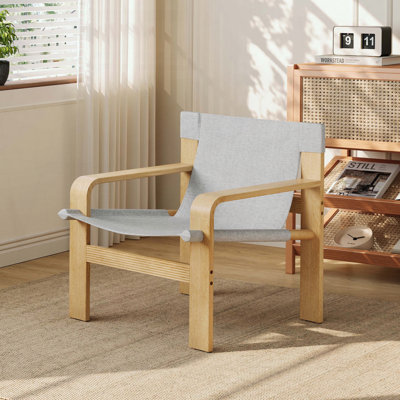 Chaise d'appoint détachable et lavable en chêne - tissu de lin