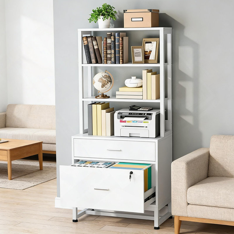 Ample Storage File Cabinet,2-Drawer Cabinet,Sturdy Filing Cabinet, White