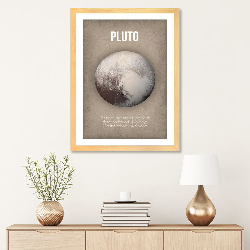 Décoration murale pour enfants Pluto, H 24 po x l 16 po x P 1 po, Papier encadré naturel