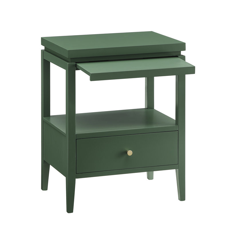 Table de chevet 1 tiroir Olana, Vert antique
