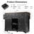 Black 53.7-Inch Farmhouse-Style Kitchen Island With Barn Door And Outlets, Folding Tabletop + Movable Spice Rack.