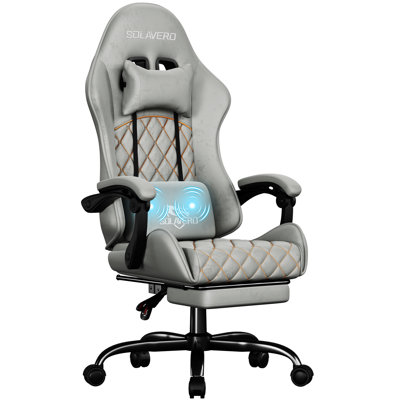 Metro Lane Adjustable Reclining Ergonomic Swiveling PC & Racing Game Chair with Footrest