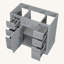 Meuble-lavabo 36 po sans lavabo, base d'armoire seulement, une armoire et six tiroirs-102308861