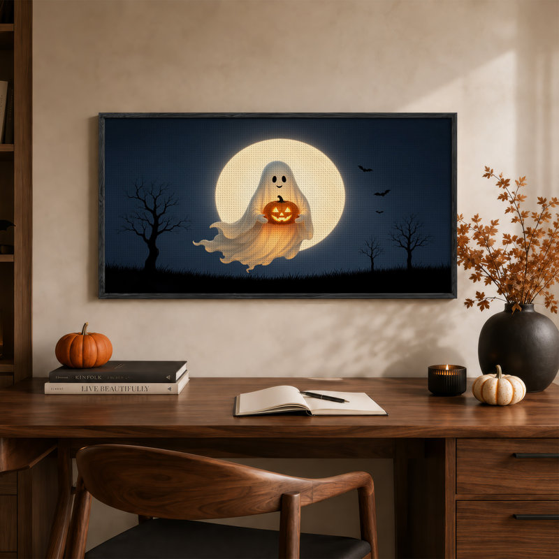 Art mural sur toile, "White Ghost", 40“W x 20”H