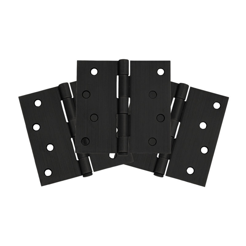 Charnière de porte à paire de butées H 4 po x l 4 po, Laiton satiné