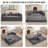 4-in-1 Convertible Corduroy Sofa Bed, Folding Futon Couch with Pillows, King Size Floor Sleeper-2106985443