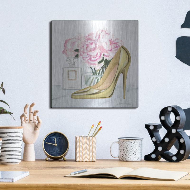 «Get Glam VIII» par Victoria Borges, art mural en métal, H 12 po x l 12 po