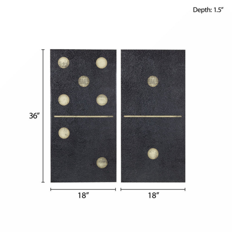 " Two Black Dominos " 2 - Pieces