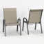 Fauteuils de jardin modernes kaki, de style moderne, avec revêtement en toile respirant, structure en fer thermolaqué, empilables, ensemble de 2-88625812
