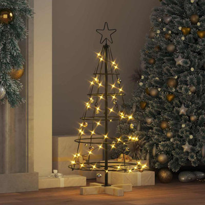 Christmas Cone Tree with Stand Black Steel